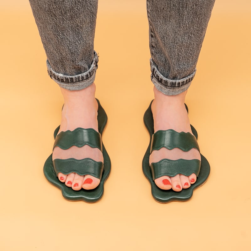 Sandales Marguerite Vert Sapin
