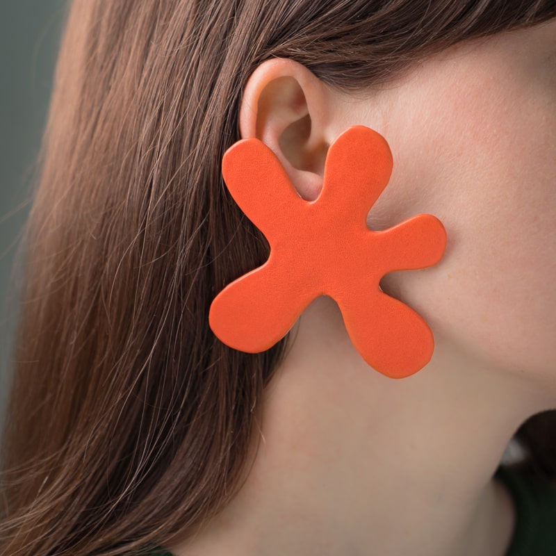 Mono boucle d'oreille Etoile Tangerine