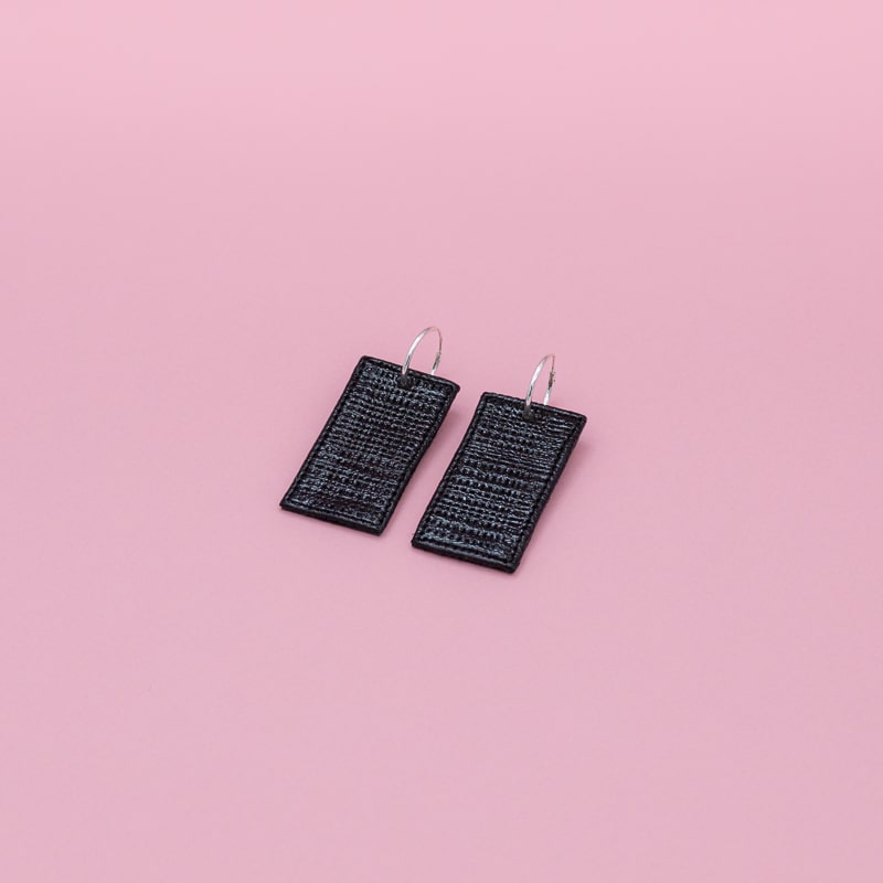 Boucles d'oreilles Epures Noir Textur